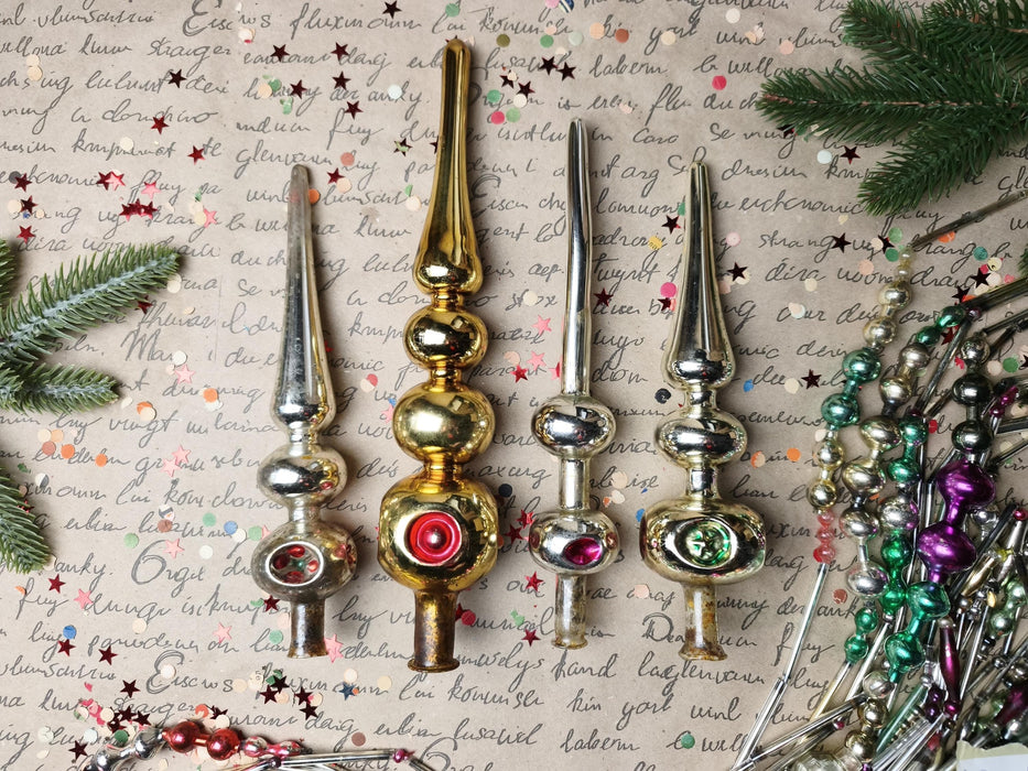 Vintage Silver or Gold Reflector Tree Topper – 1960s