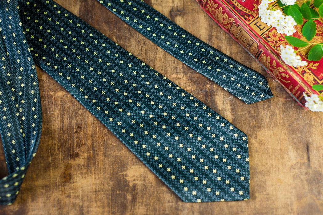 Vintage Silk Neckties Collection, Green Wedding Ties, Designer Menswear Accessories