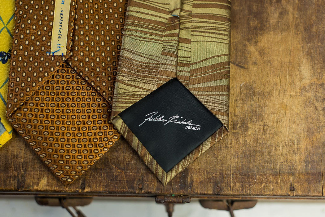 Vintage Silk Neckties, Designer Wedding Tie Collection, Yellow Brown Formal Ties