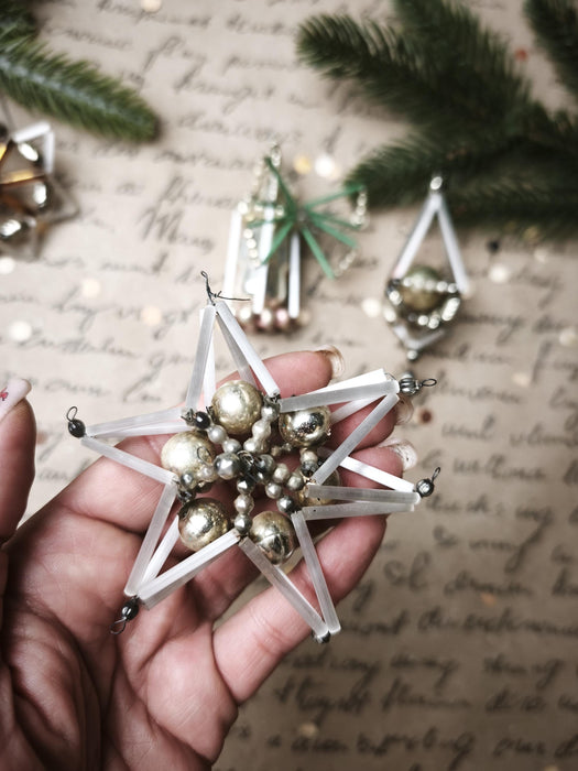 1950s Glass Space Christmas Ornaments – Set of 4