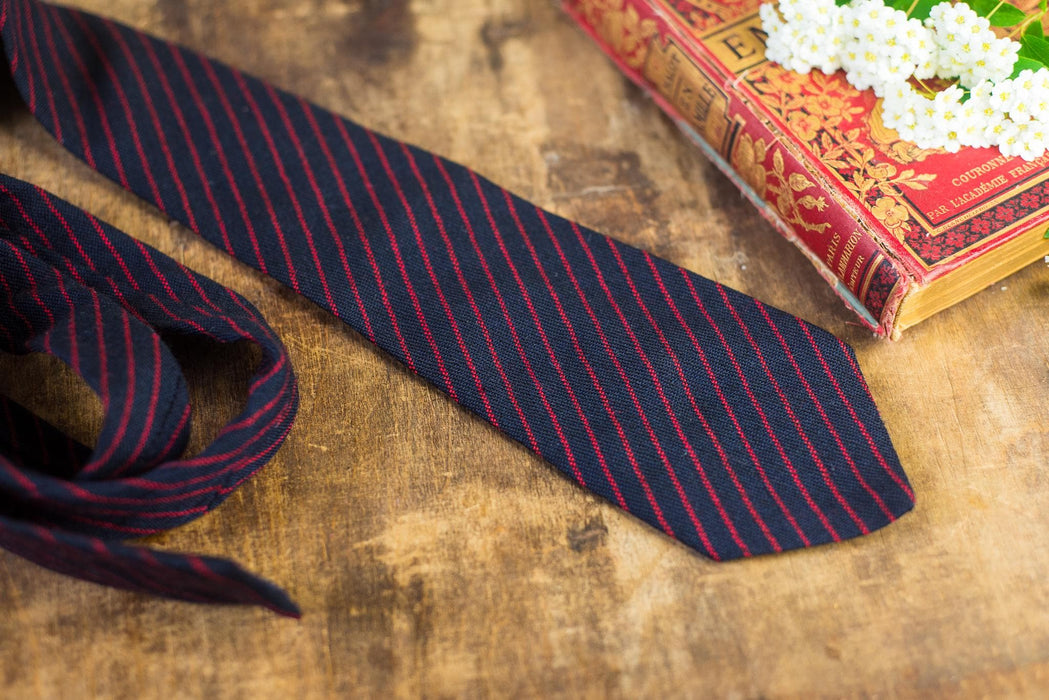 Vintage Silk Neckties Collection, Red Striped Designer Ties, Classic Menswear Accessories