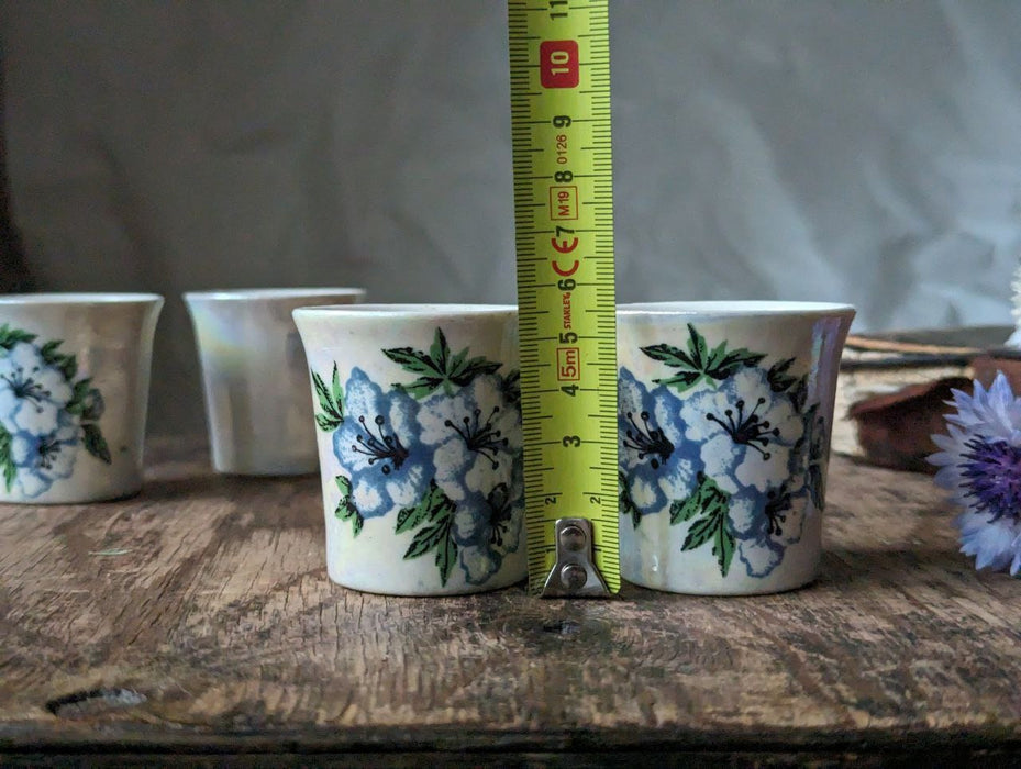 Vintage Floral Ceramic Vodka Cups – Shot Glass Set
