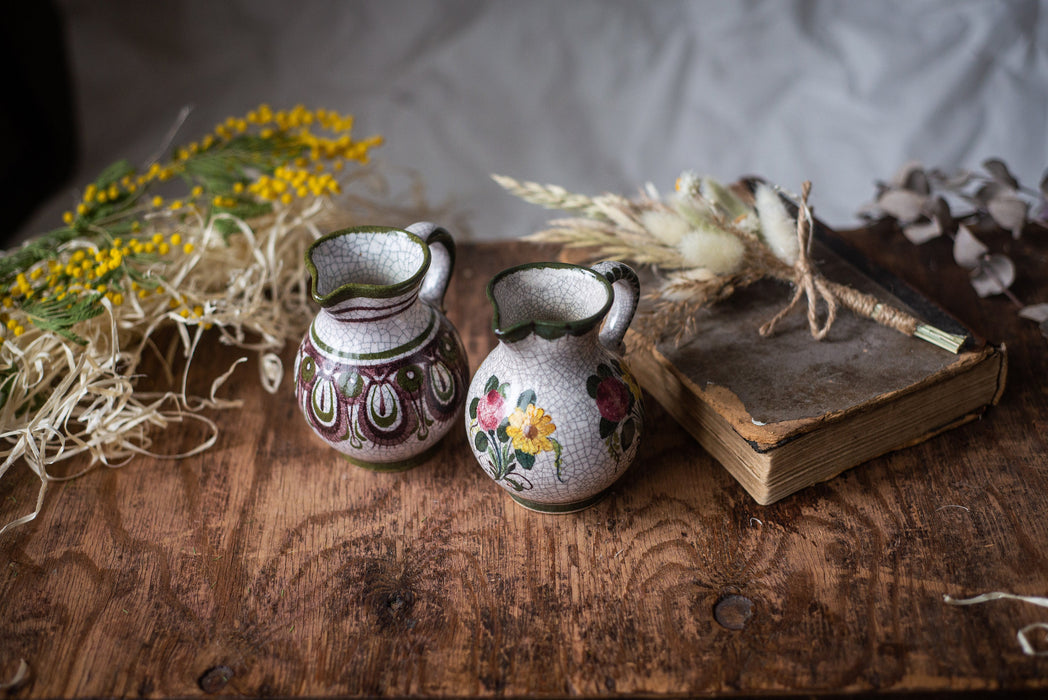 Vintage small ceramic milk pitcher, Germany flower ceramic creamer, milk jug, Spring Easter tableware, Mother's day gift