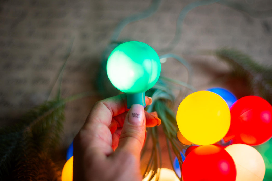 Vintage Globe Christmas Lights, Retro Christmas Tree Garland, Working Christmas String Lights