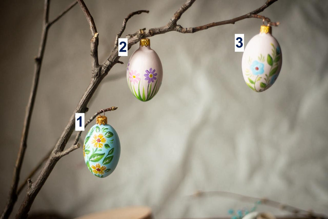 Hand Painted Easter Eggs | Spring Flower Decor & Glass Egg Ornaments - Easter Gift Ideas