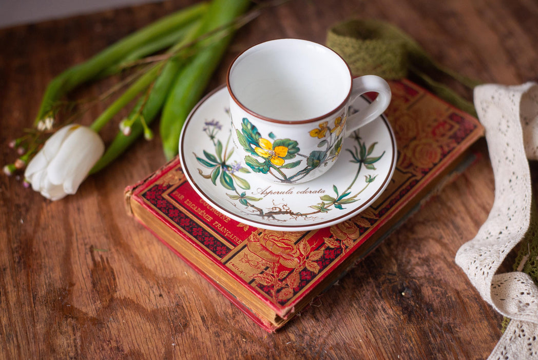 Vintage Villeroy & Boch Botanica Espresso Cup and Saucer Floral Porcelain