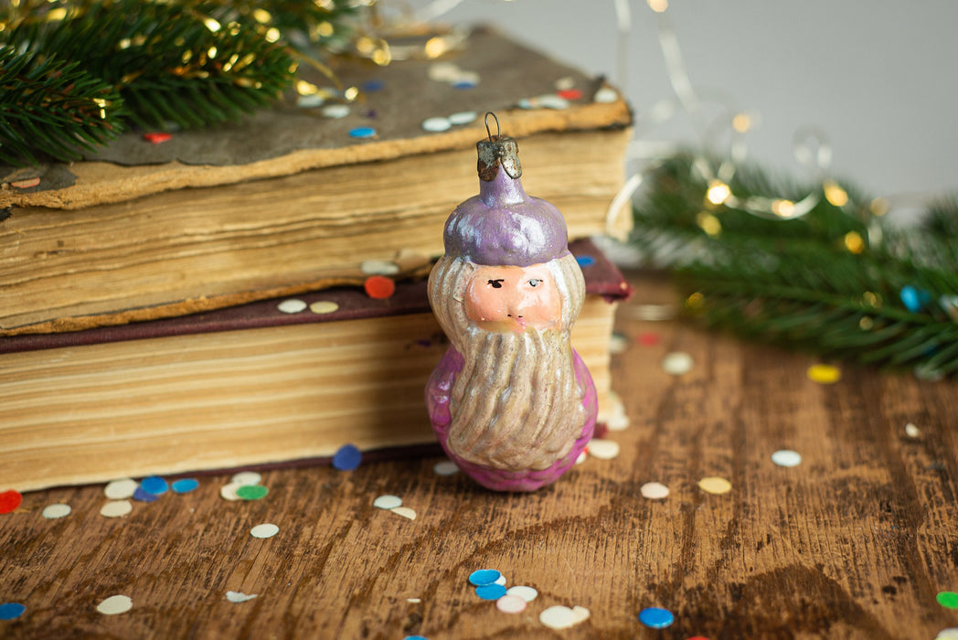 Vintage Gnome Glass Ornament, Old World Christmas Tree