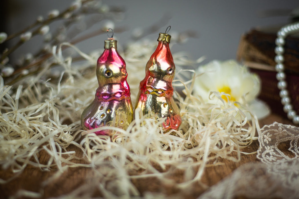 Vintage Easter Ornaments | Retro Glass Figurine & Cute Glass Chicks with Bright Spring Accents