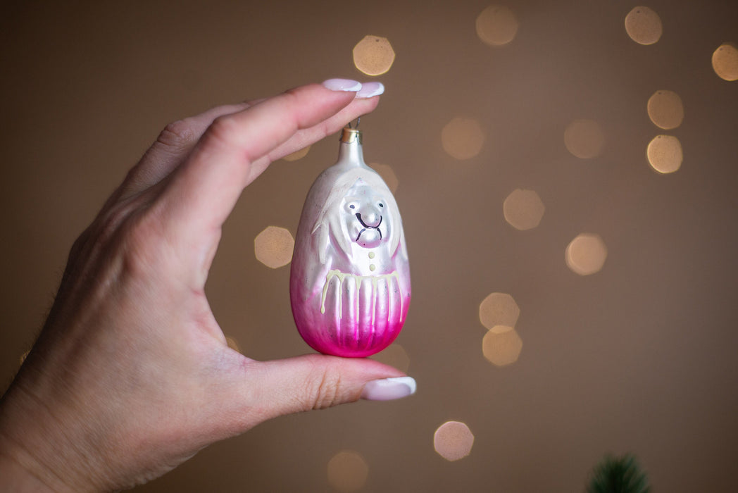 Cute witch Glass vintage Christmas ornament