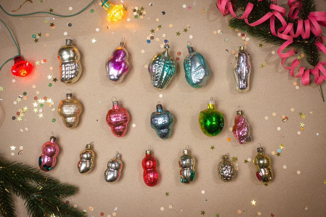 Vintage Glass Owl Christmas Ornaments, Xmas Tree Hanging