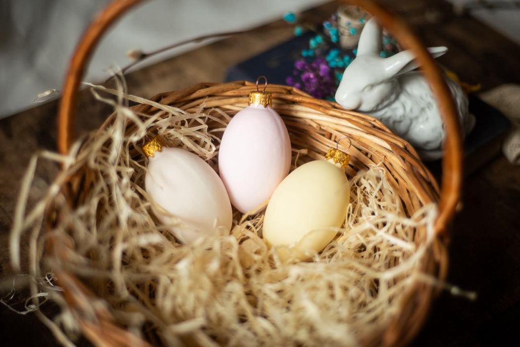 Glass Easter Egg Ornaments - Hanging Pastel Spring Decor for Easter Tree