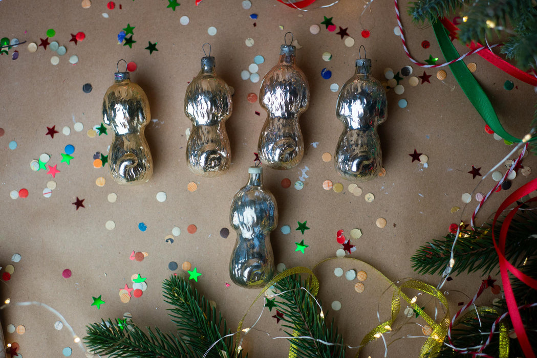 Vintage goldendoodle Glass Christmas Ornament