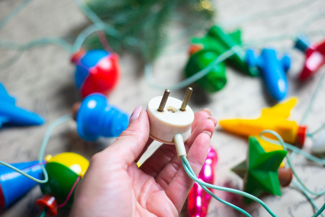 Vintage Space Christmas Lights, Rocket Tree Garland, Working Retro Christmas String Lights