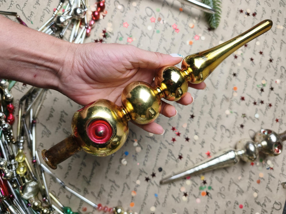 Vintage Silver or Gold Reflector Tree Topper – 1960s