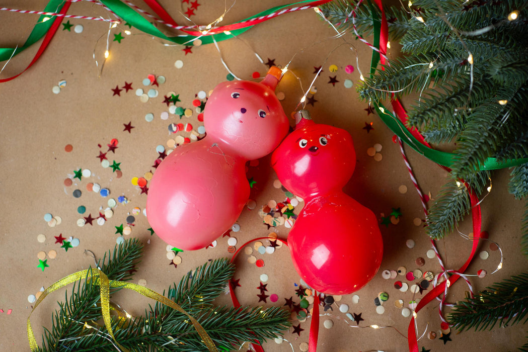 Pink Bear Ornament – Hand Painted Glass Christmas Ornament | Rustic Xmas Decor