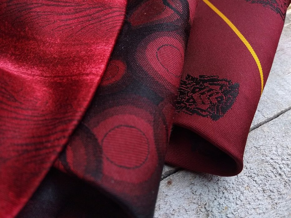 Vintage Burgundy Necktie, Silk Printed Tie, Retro Wedding Mens Accessory