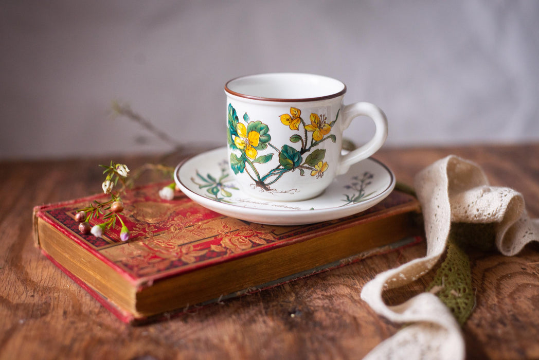 Vintage Villeroy & Boch Botanica Espresso Cup and Saucer Floral Porcelain