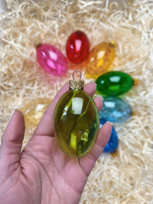 Glass Easter Egg Ornaments Set, Hanging Easter Tree Decor, Spring Glass Eggs