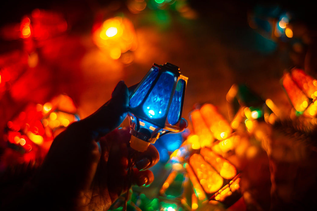 Vintage Lantern Christmas Lights, Retro Tree String Lights, Working Holiday Garland