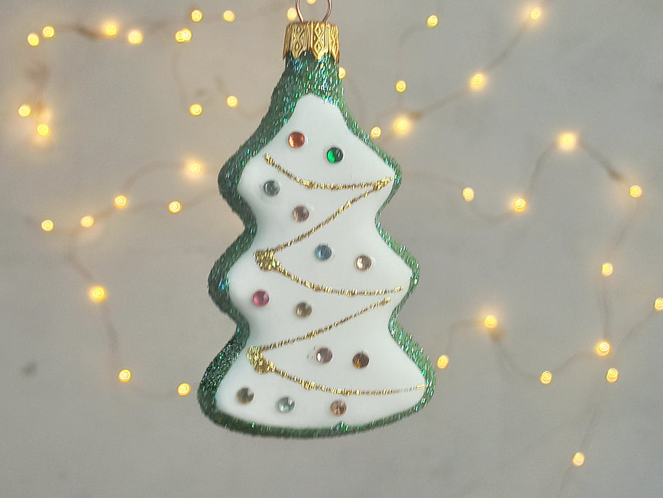 Hand Painted Glass Christmas Tree Ornament