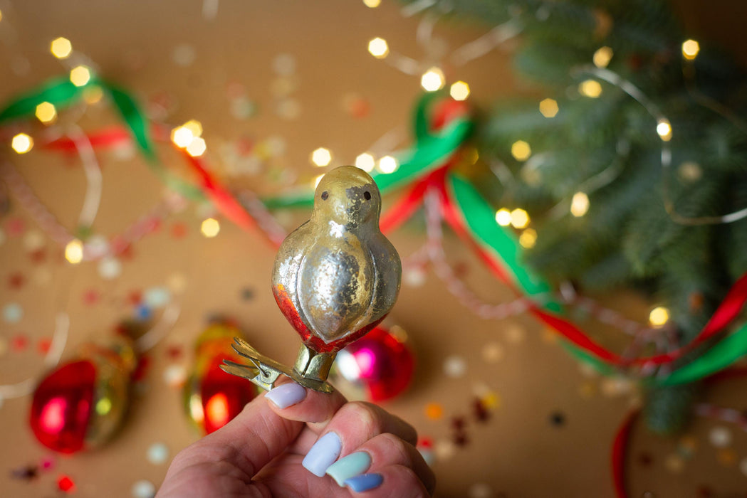 Vintage Glass Beetle Ornament, Retro Ladybug Christmas