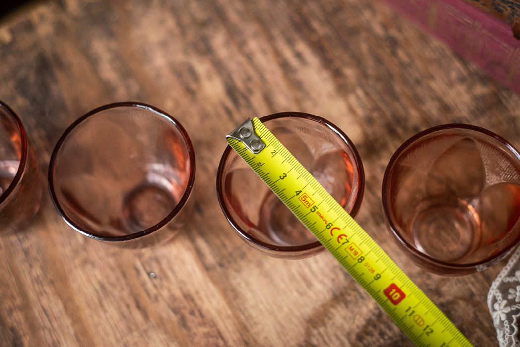 Vintage Pink Shot Glasses – Mid-Century Barware Set