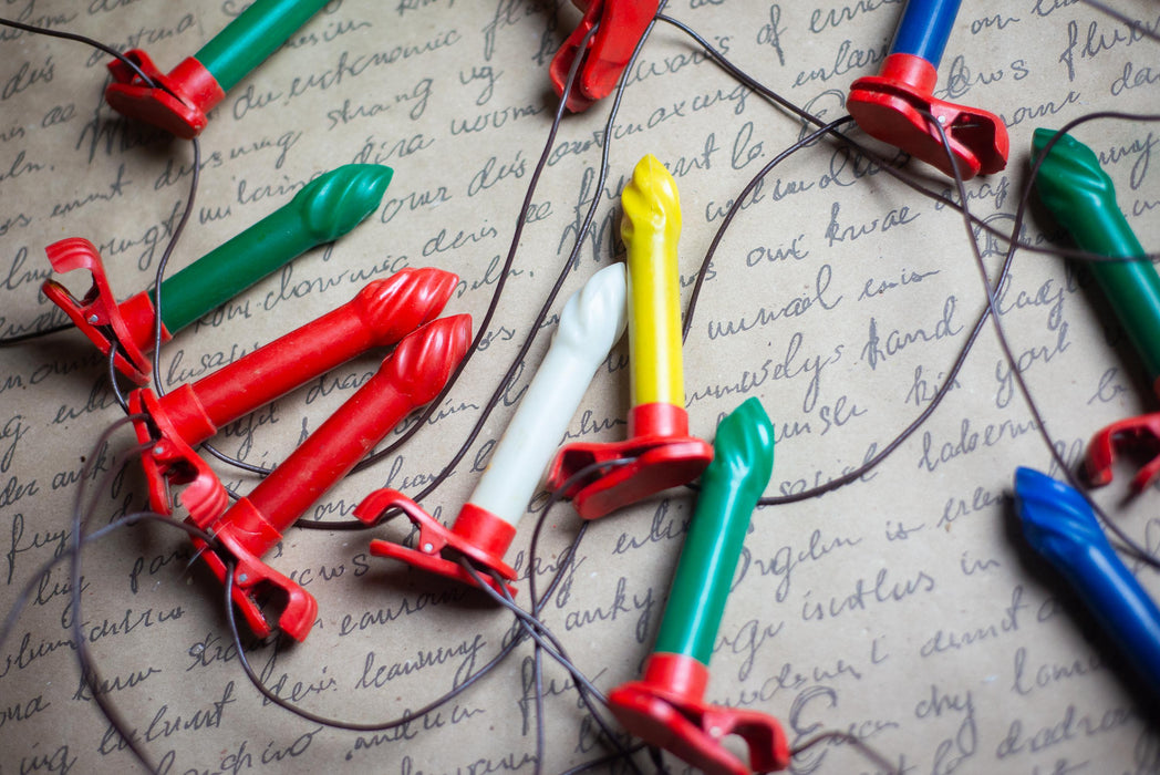 Vintage Clip On Candle Christmas Lights, Retro Tree String Lights, Working Holiday Garland
