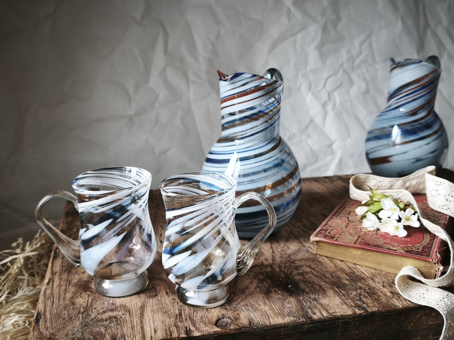 Vintage Murano Style Glass 1970s Hand-Blown Pitcher Mug Creamer