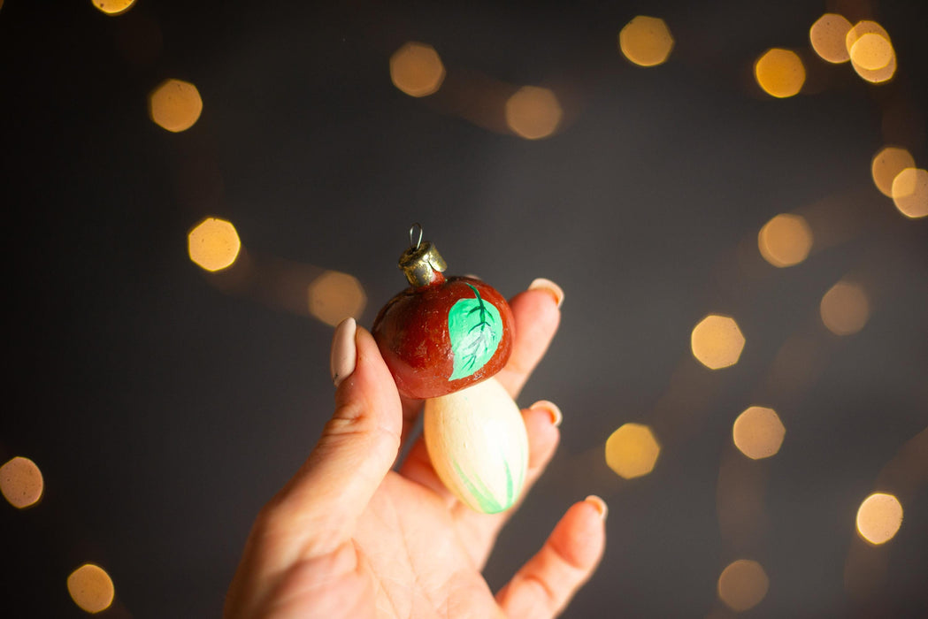 Vintage Mushroom Glass Ornament Fly Agaric Christmas Tree