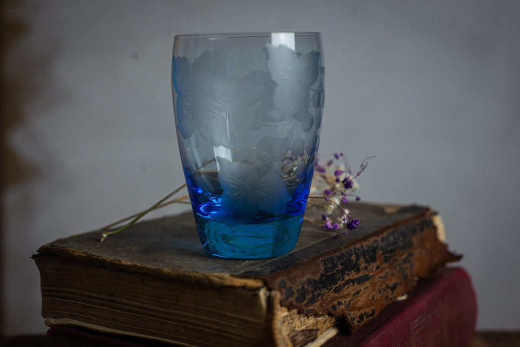 Vintage Blue Glass Serving Bowls – 1980s Set