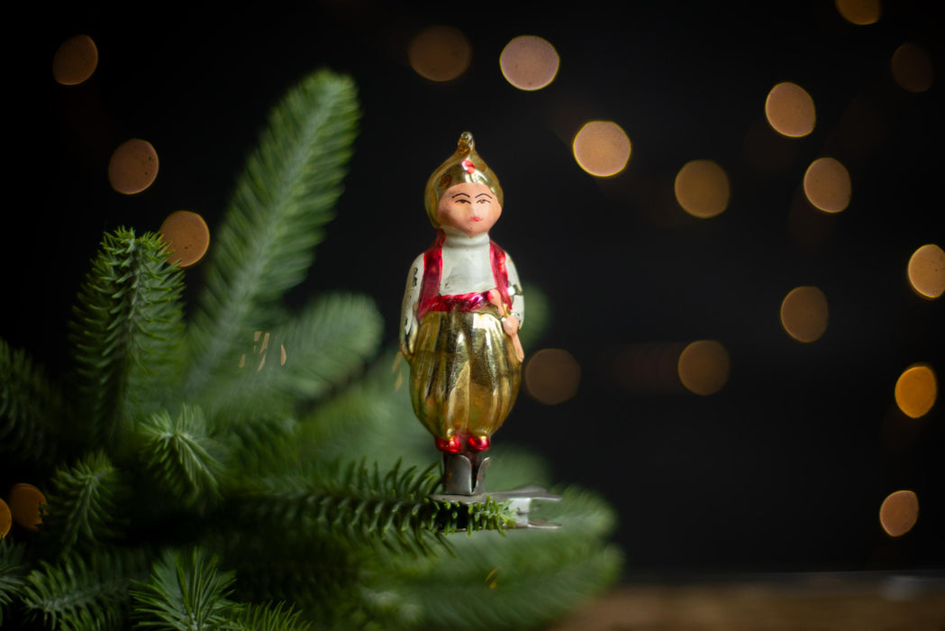 Aladdin Vintage Glass Christmas Ornament, Mid Century
