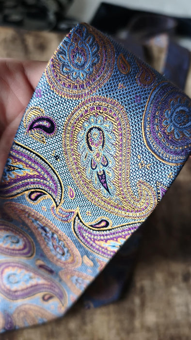 Vintage Silk Designer Ties Crochet & Biaggini, Paisley Geometric Neckties, Mens Formal Accessories