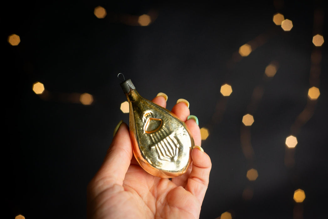 Vintage Glass Musical Ornaments Trumpet Bandura