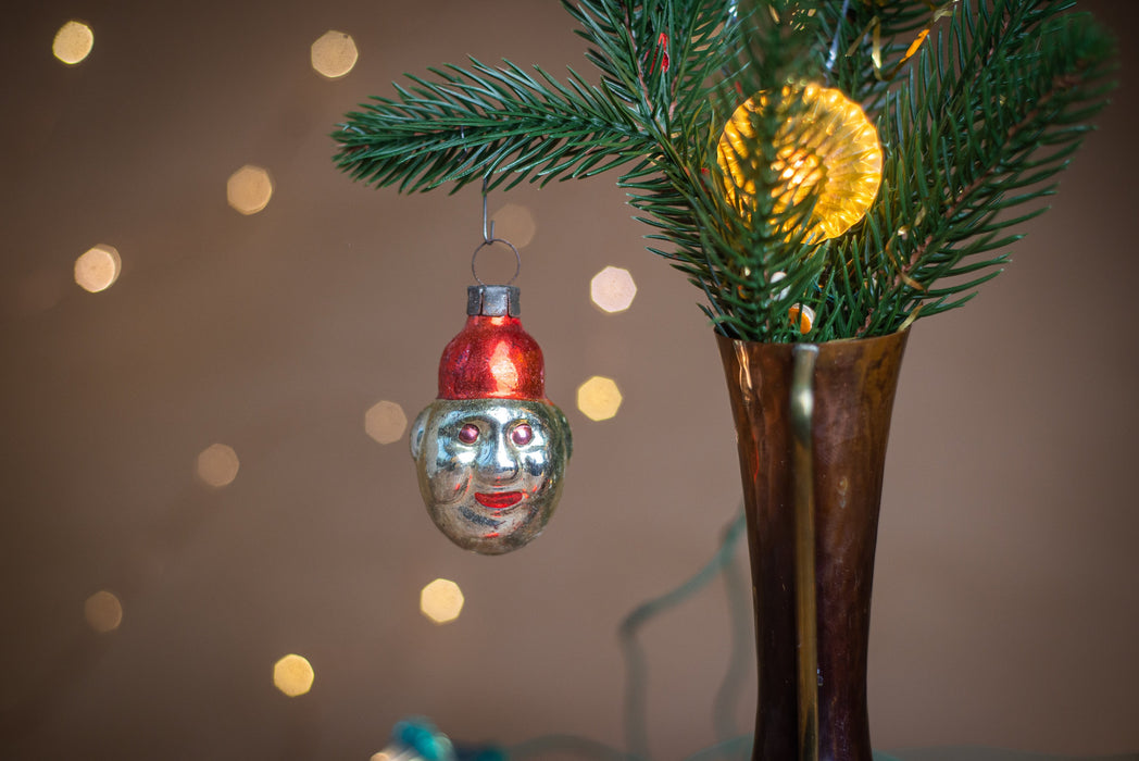 Clown head, Christmas 50th glass ornament