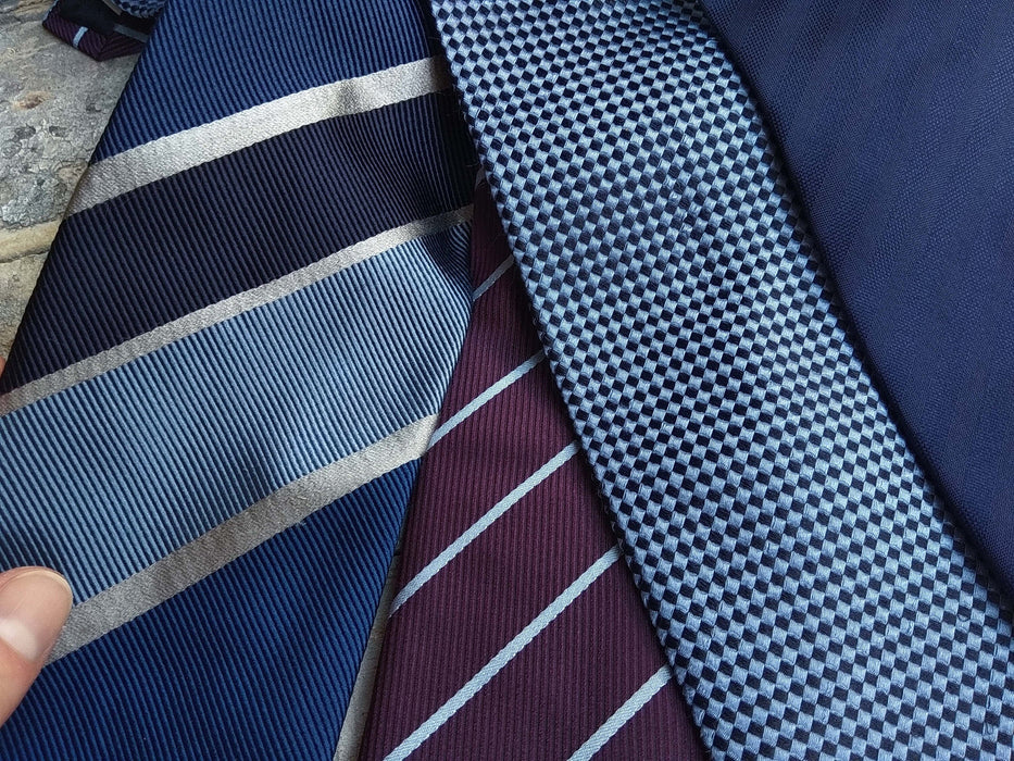 Vintage Silk Neckties - Classic Striped Ties | Italian Made Formal Necktie Set