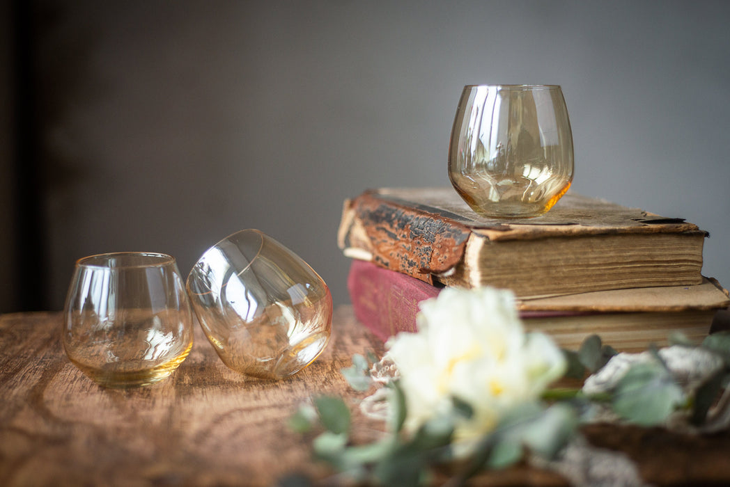 Vintage Amber Shot Glasses – Mid-Century Set