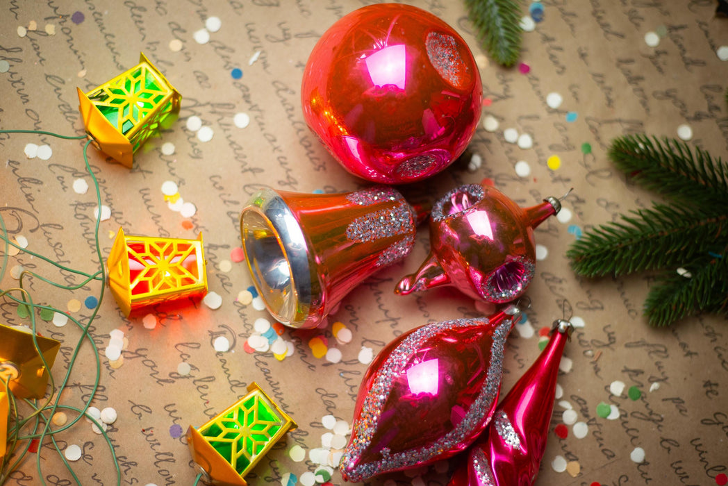 1950s Mixed Glass Ornaments – Set of 13