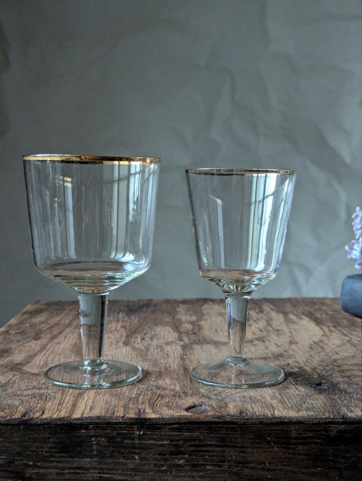 1950s Gold Rim Wine Glasses – Vintage Set