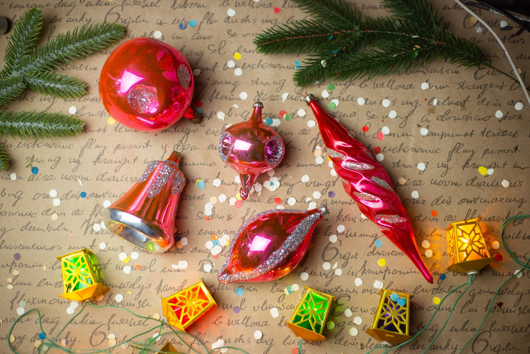 1950s Mixed Glass Ornaments – Set of 13