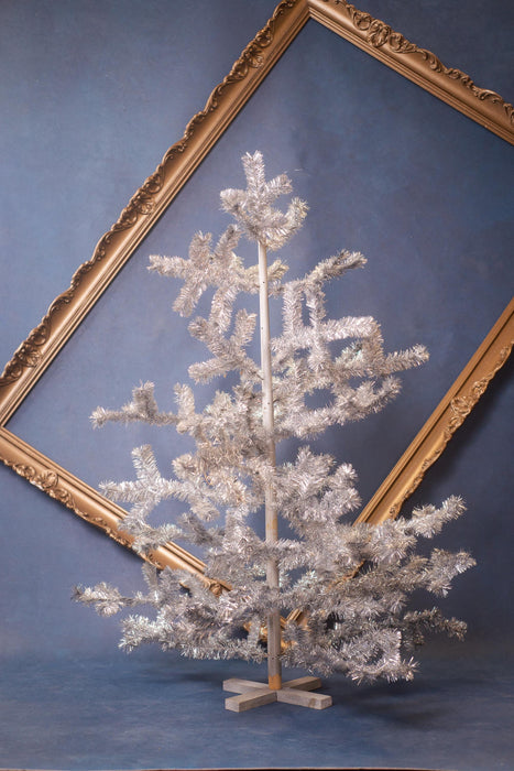 Vintage Aluminum Christmas Tree | 117 cm (46.06 in) Retro Silver Tabletop XL