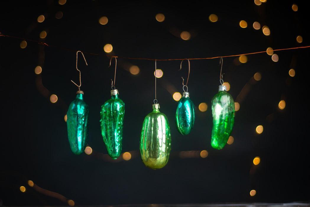 Pickle Christmas Ornament, glass – Mid Century Holiday