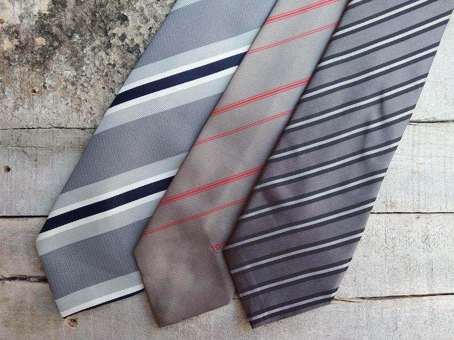 Vintage Striped Tie – Men's Necktie | Formal Suit Tie | Gray Necktie | 90s Men's Fashion