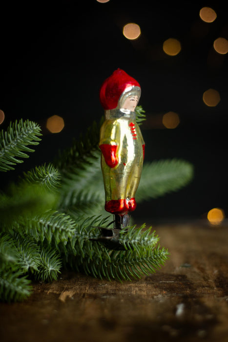 Rare Soviet Cosmonaut Ornament, 1960s Glass Space Decor