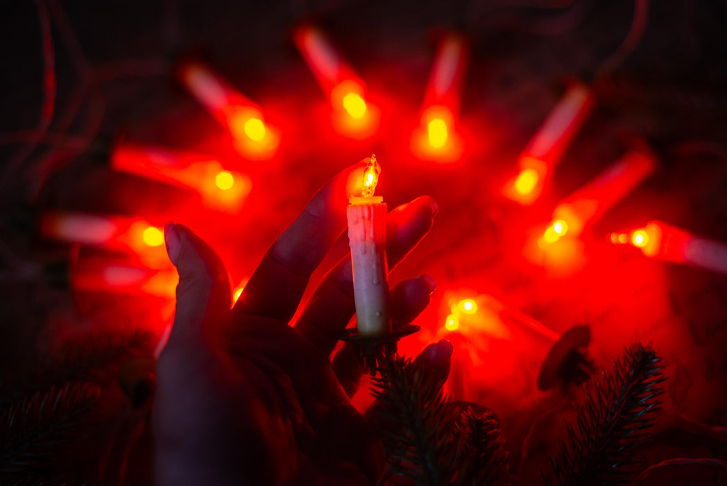 Vintage Clip On Candle Tree Lights, Retro Christmas Garland, Working Long String Lights