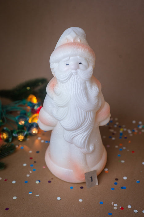 Vintage Soviet Ded Moroz Figurine, Retro Plastic Santa