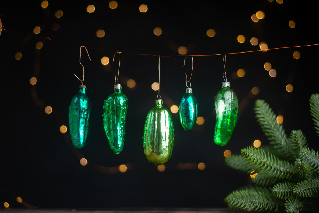 Pickle Christmas Ornament, glass – Mid Century Holiday
