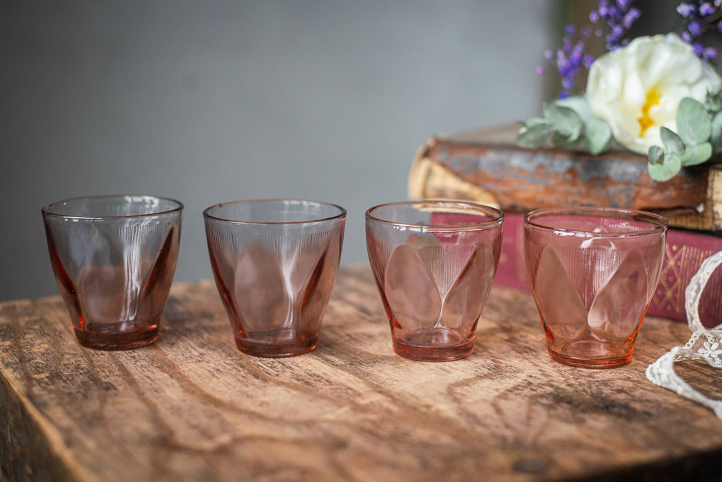 Vintage Pink Shot Glasses – Mid-Century Barware Set