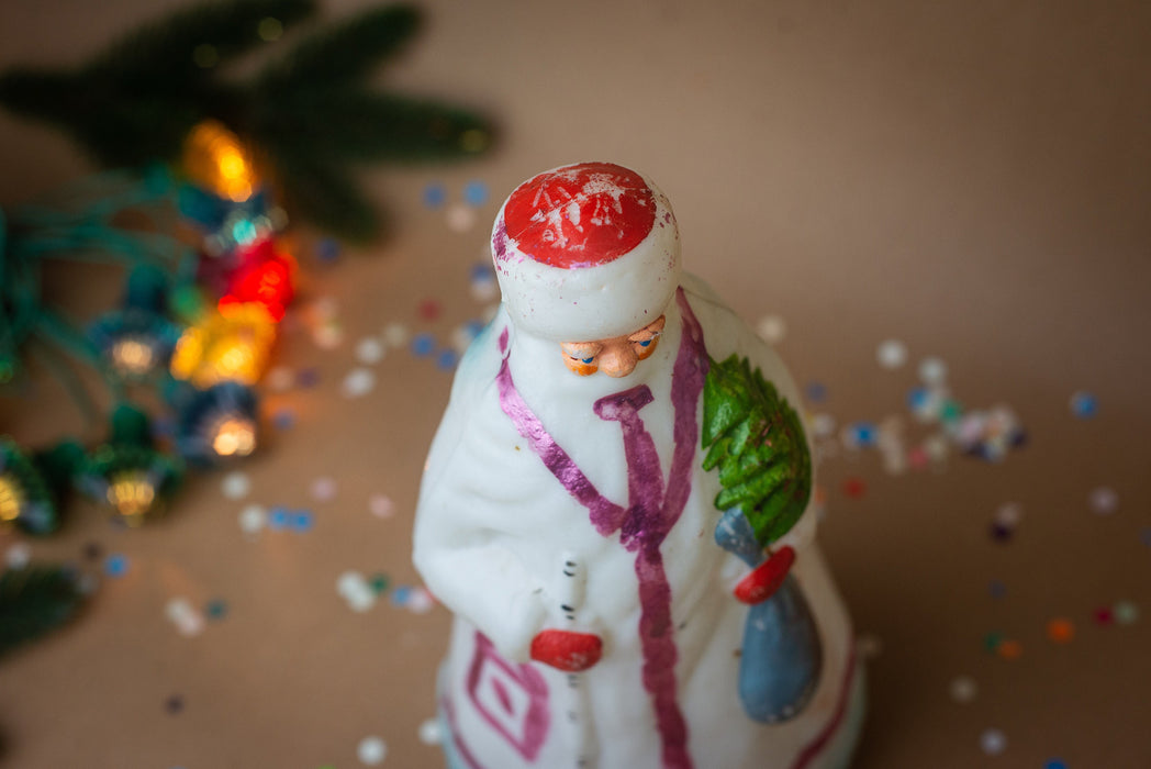 Vintage Ded Moroz Figurine, Soviet Father Frost Christmas