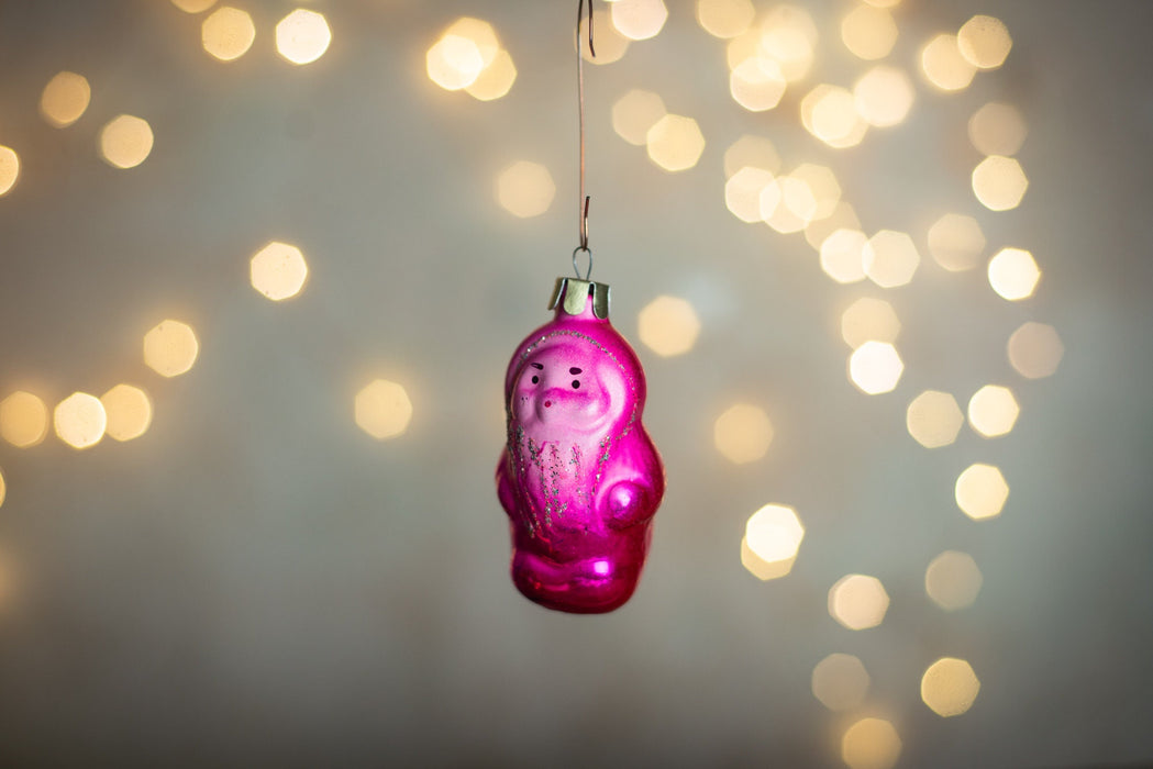 Gnome figurine, 1970s vintage glass Christmas ornaments