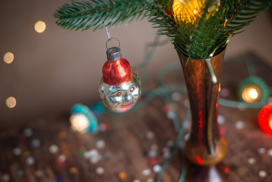 Clown head, Christmas 50th glass ornament